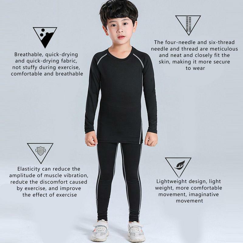 Thermal Underwear For Kids Long Johns Underwear For Boys Girls Fleece Long John Thermal And Windproof Unisex Base Layer For Boys