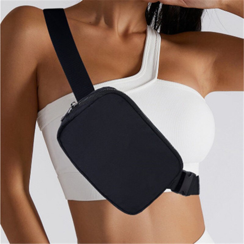 Bolsa de peito de nylon impermeável para homens e mulheres, esportes ao ar livre, bolsa de cintura de corrida, bolsa de viagem multifuncional