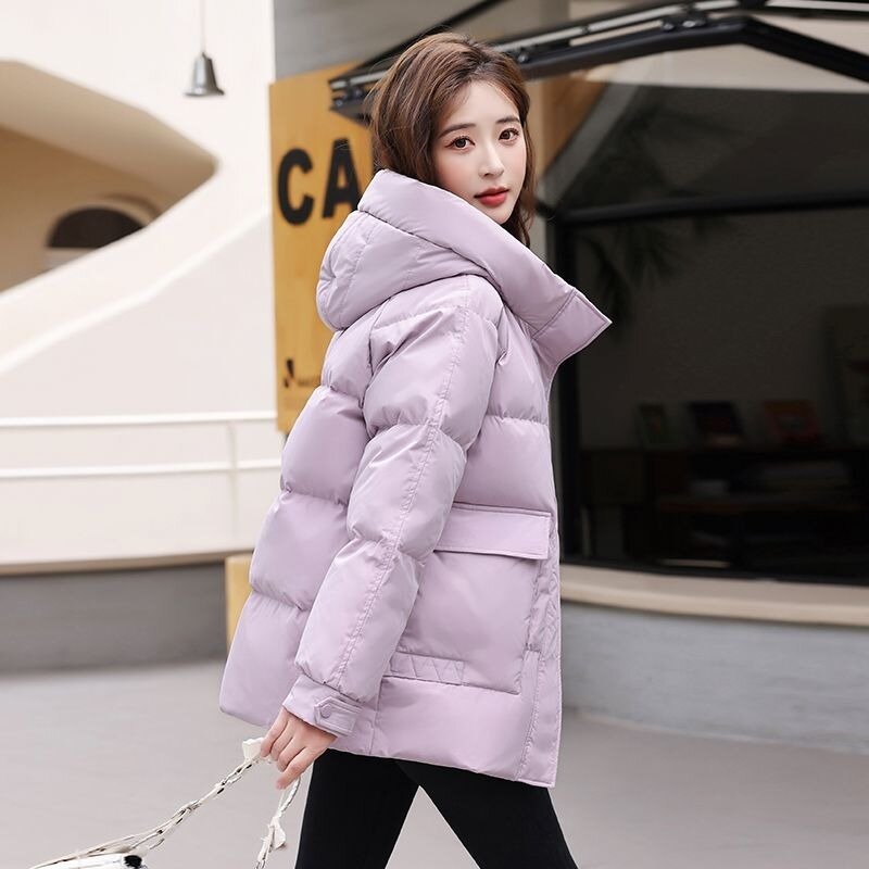 Новинка 2023, женское пуховое пальто из хлопка, зимняя куртка, женские короткие парки, свободная толстая верхняя одежда, универсальное модное пальто для отдыха