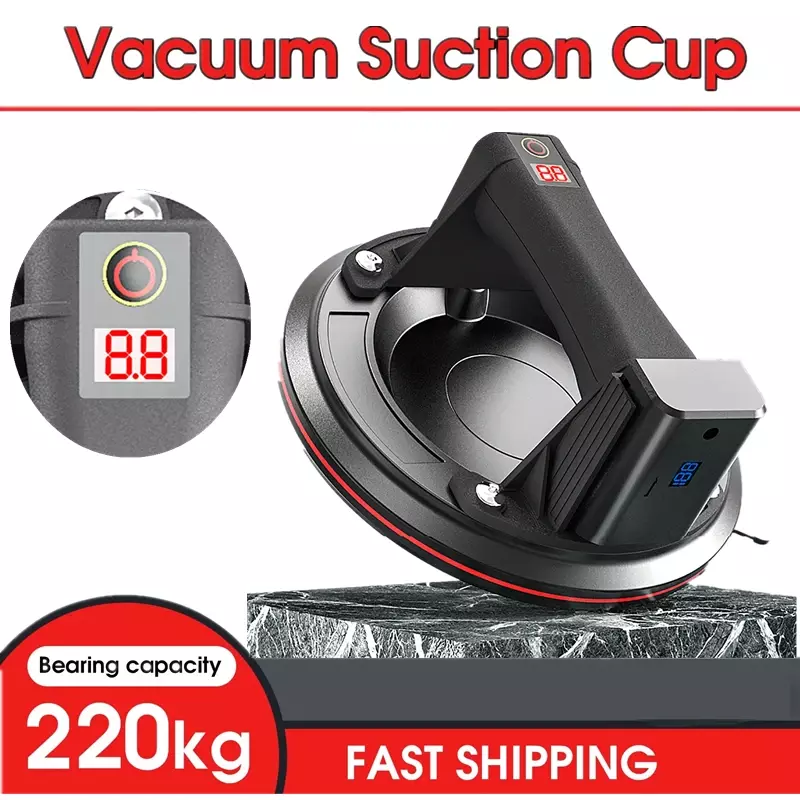 NEW 4800mAh Electric Vacuum Suction Cup for Glass Tile Strong 200kg Bearing Capacity 8 Inch Industrial Sucker with Air Pump