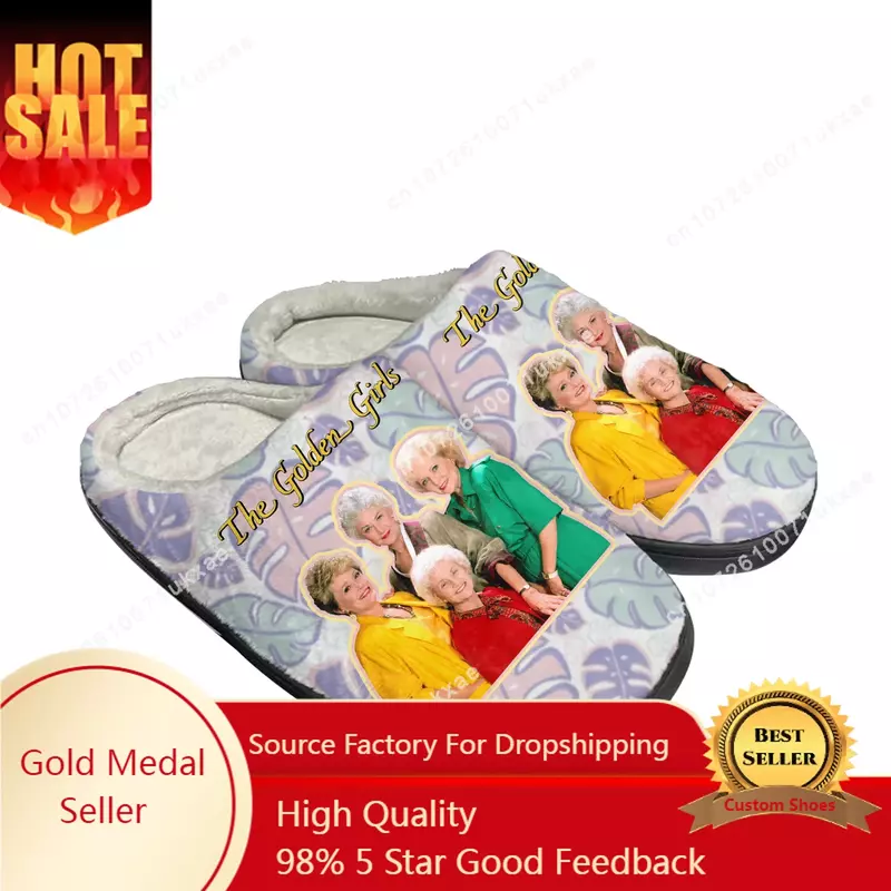 The Golden Girls Home Cotton Slippers Mens Womens Plush Bedroom Casual Keep Warm Shoes Thermal Indoor Slipper Customized Shoe