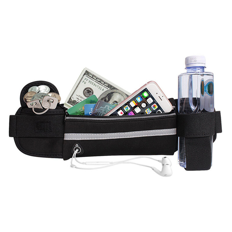 Mini Jogging Taille Taschen Leichte Laufschuhe Gürtel Taille Pack Portable Elastischen Atmungsaktiv mit Reflektierende Streifen für Outdoor Sport