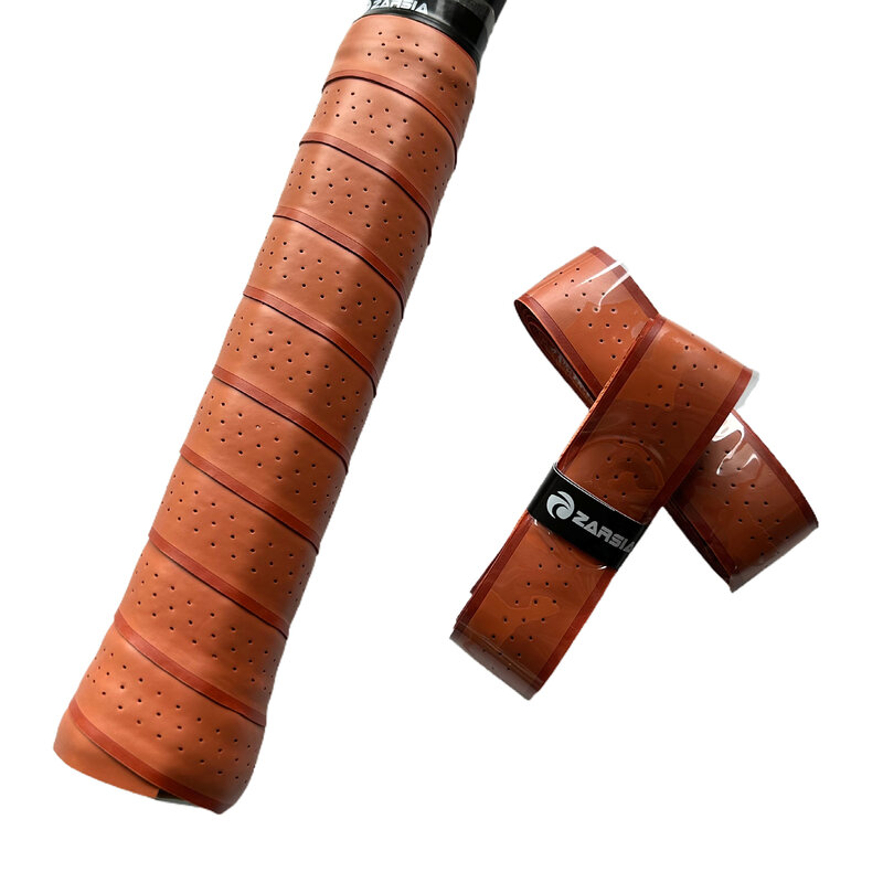 ZARSIA-empuñadura de cuero sintético para raqueta de tenis, accesorio grueso de color marrón y rojo, 2/4/10 piezas