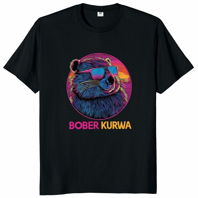 Bober Kurwa Bobr T-Shirt Retro lustige Meme Trend Y2k Grafik T-Shirt weiche Unisex 100% Baumwolle T-Shirts EU-Größe