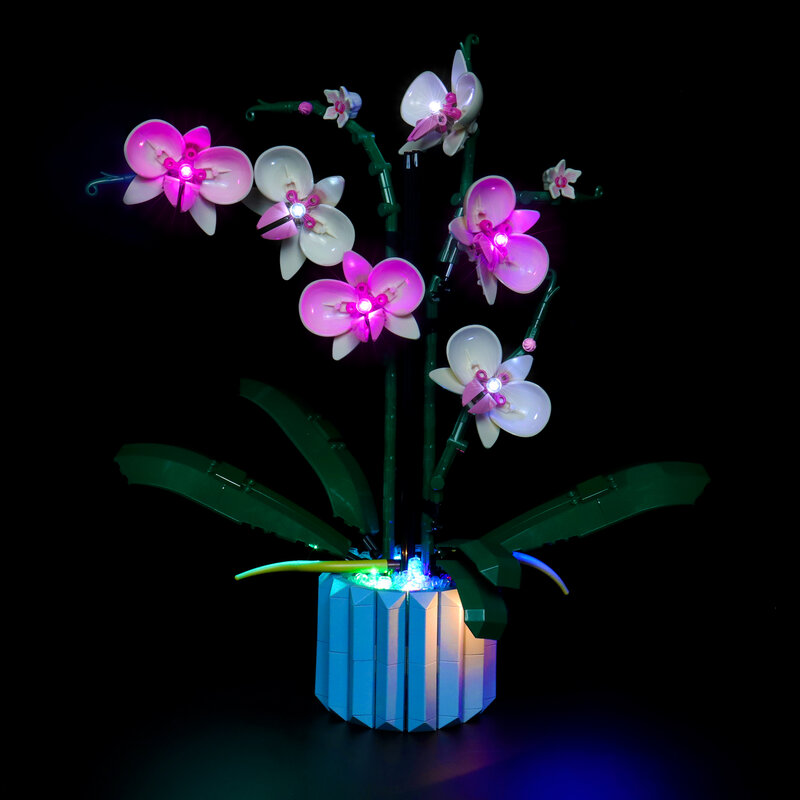 Vonado-Juego de bloques de construcción con luz LED para niños, juguete de ladrillos para armar orquídea, no incluye el modelo, código 10311