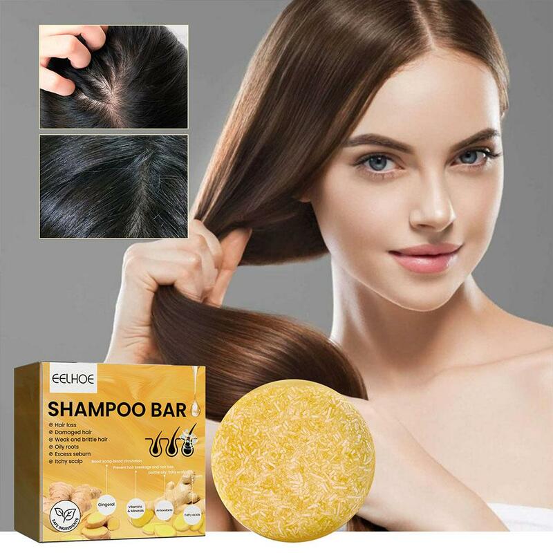 1PCS Ginger Shampoo Soap Organic Handmade Cold Processed Soap Anti-Itching Cleansing Oil Control Promotes Hair Care