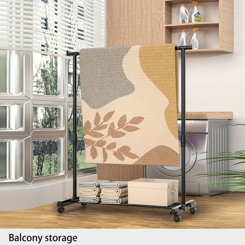 Clothes And Hats Iron Rack Floor To Ceiling Bedroom Hanging Clothes Rack Household Clothes Rack Economical Movable Storage Rack