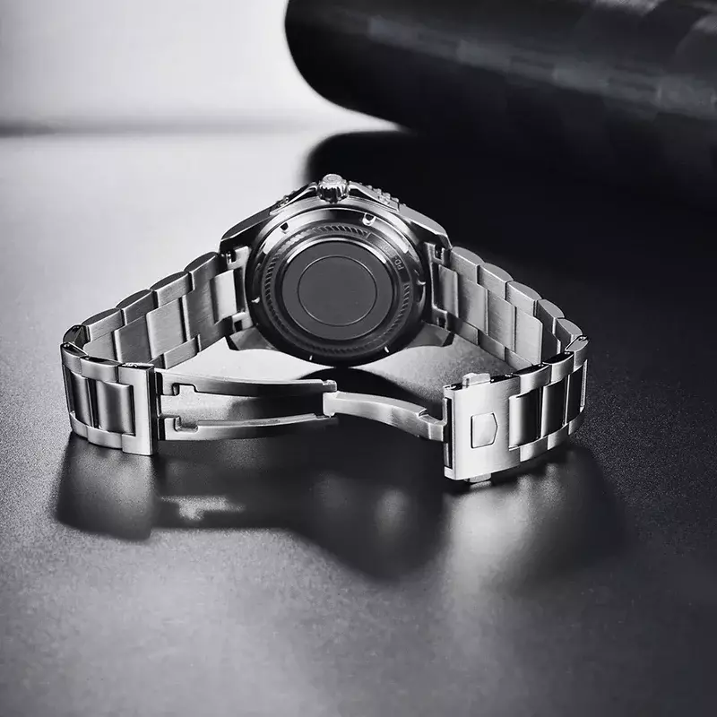 Jam tangan pria baru 2024 jam tangan kuarsa otomatis baja tahan karat safir kedap air 100m kualitas tinggi