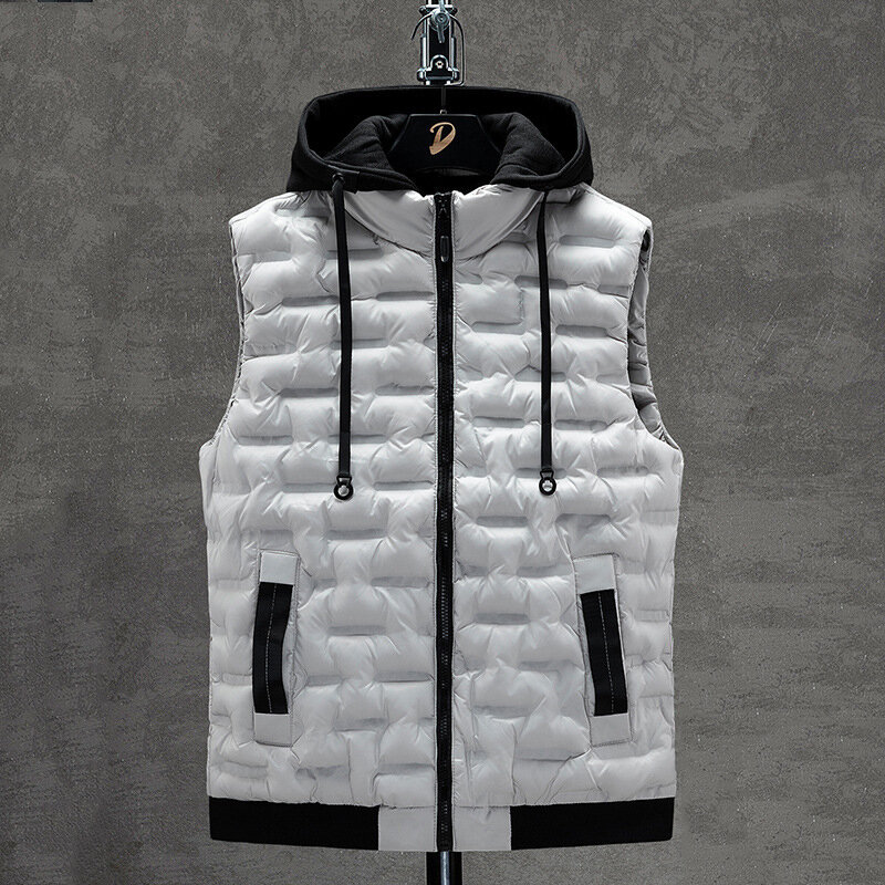 Men's Winter Down Vests Brand Top Selling New Male Casual Waistcoat Outdoor Sleeveless Jackets Outwear Hooded Vest