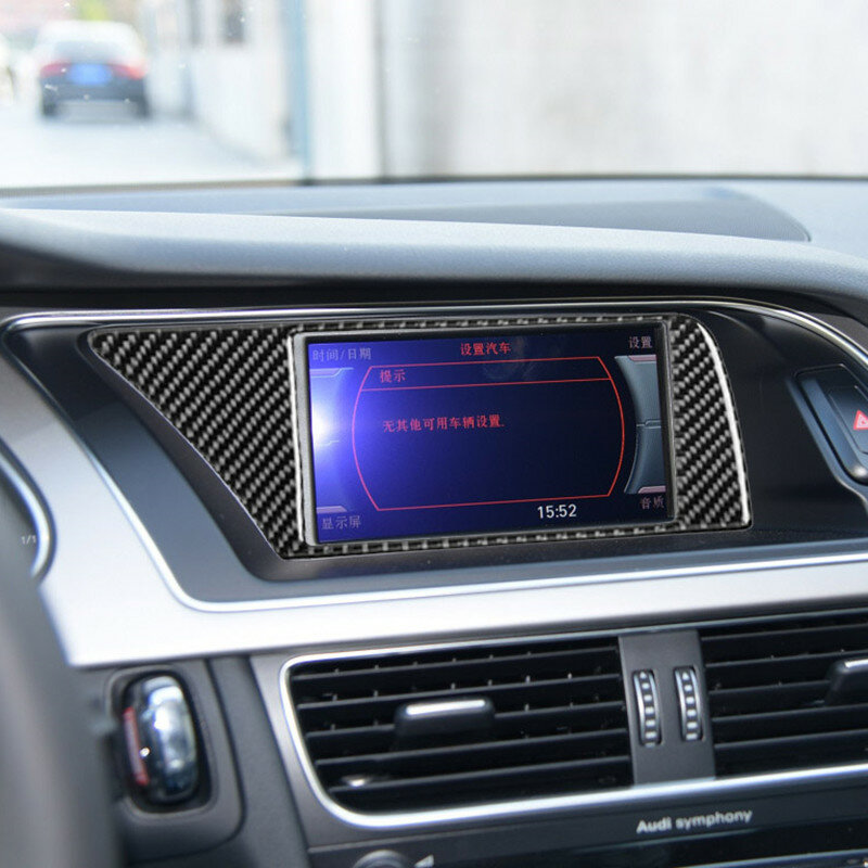 Стайлинг автомобиля, навигационная консоль, внешняя декоративная Обложка, отделка CD панели, авто наклейка из углеродного волокна для Audi A4 B8 A5 S5 S4 RHD LHD