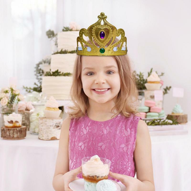 Регулируемая корона для детей, корона на день рождения, корона, шляпа, золотой костюм, аксессуары для детского душа