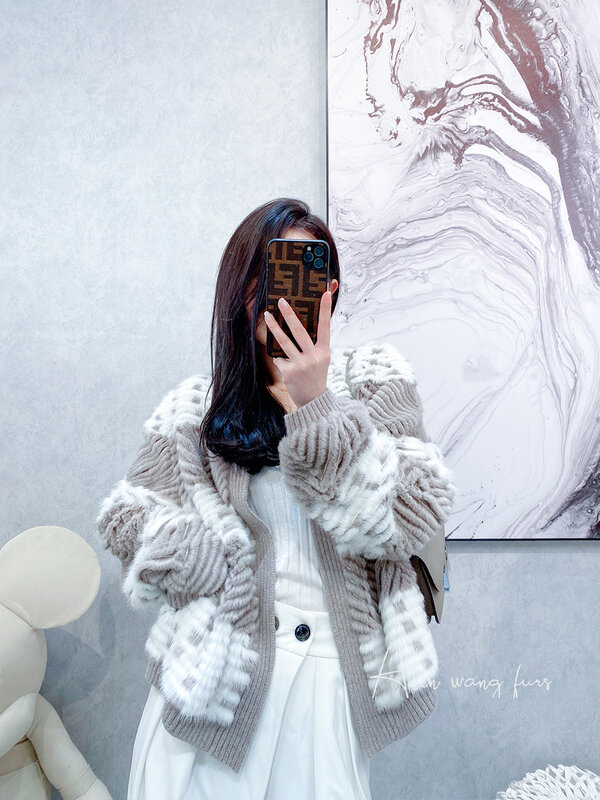 HDHOHR 2023 Mantel Bulu Cerpelai Asli Mantel Bulu Kusut Alami Wanita Jaket Bulu Cerpelai Lengan Sayap Kelelawar Hangat Musim Dingin untuk Wanita Ukuran Plus