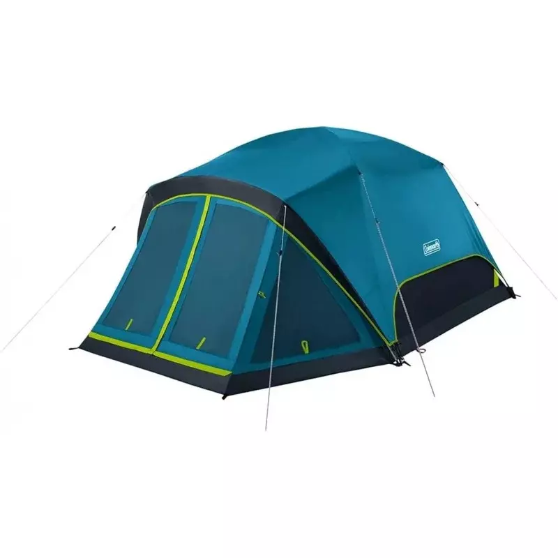 Coleman Skydome Camping zelt mit dunkler Raum technologie und abgeschirmter Veranda, wetterfestes 4/6-Personen-Zelt blockiert 90% des Sonnenlichts,