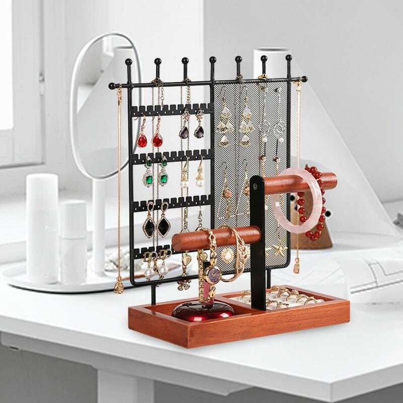 Stojak wystawowy na biżuterię naszyjnik kolczyk Organizer zegarki taca stojak na biżuterię do transmisji na żywo rekwizyty fotograficzne do biura domowego