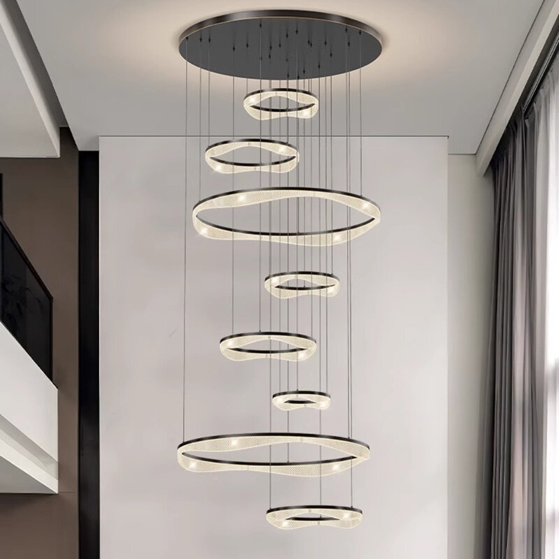 Moderne Home Decor Led Lights Hanglamp Lampen Fortrap Kroonluchters Voor Woonkamer Hanging Licht Binnenverlichting