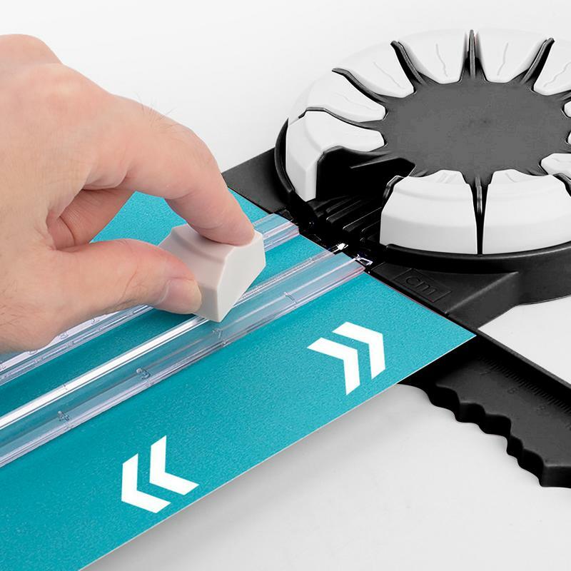 Cortador de papel para álbum de recortes, herramienta de corte de papel 12 en 1, bordes ondulados, recortador de esfera de papel, herramienta de corte de papel decorativo para embalaje de regalo