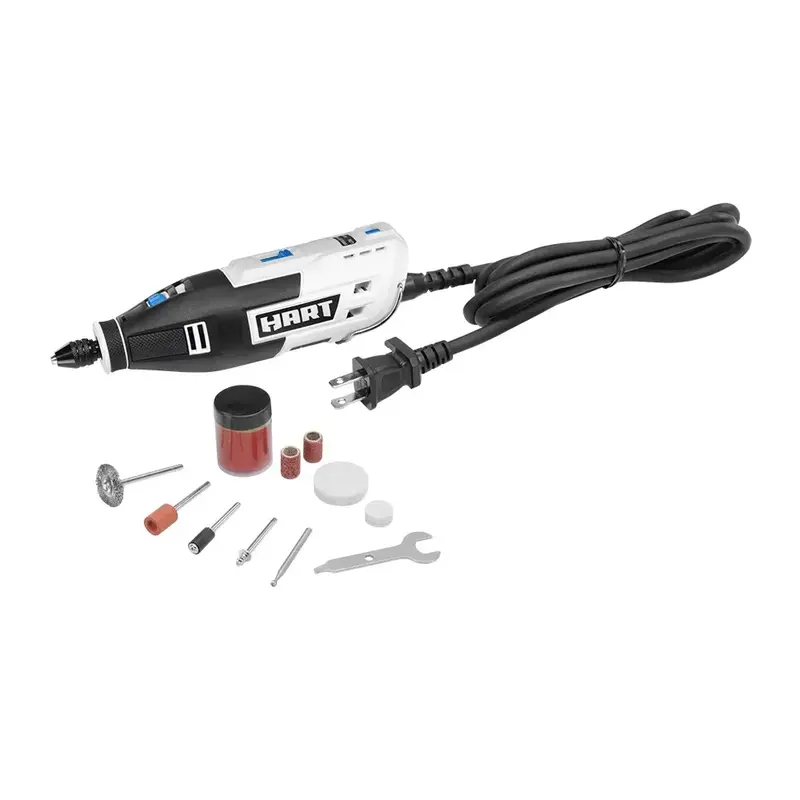 HART 1 Amp 2-Speed Rotary Tool Kit with 10 Accessories | USA | NEW