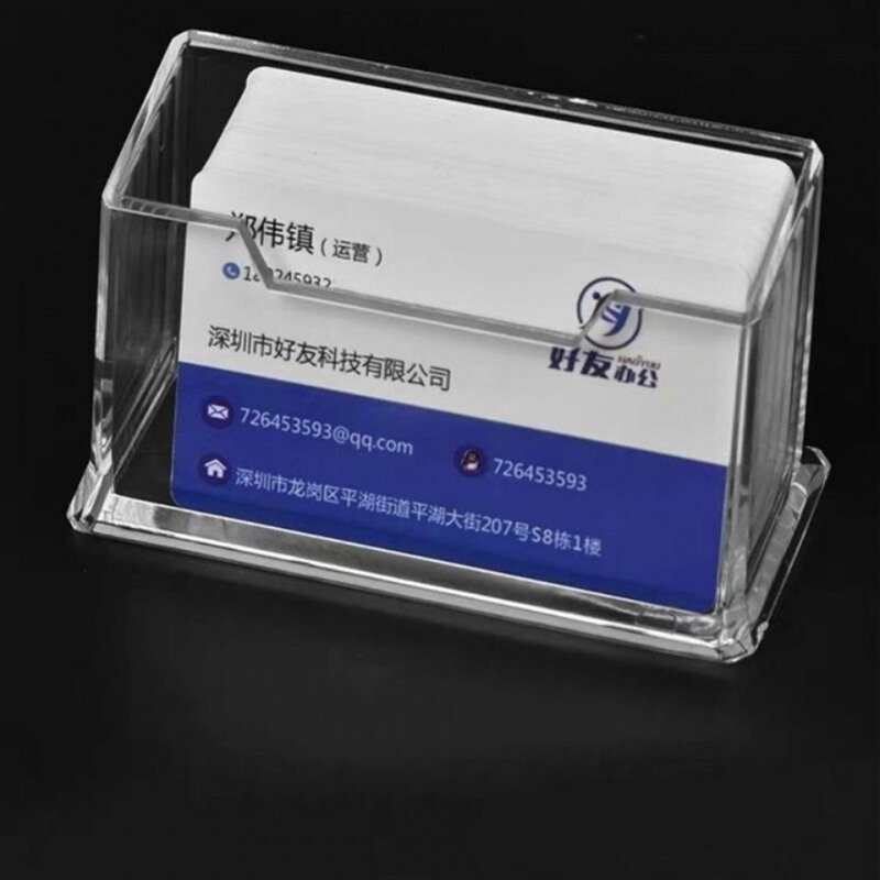 1/10 stücke Acryl Visitenkarte halter transparente Visitenkarte Aufbewahrung sbox klare Schreibtisch Regal Box Display Staffeleien