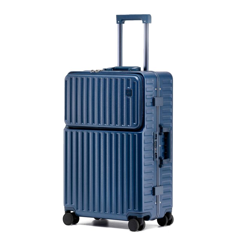 PLUENLI-caja de carrito con marco de aluminio de Apertura frontal, maleta con soporte para taza de té, caja de embarque multifunción, nueva