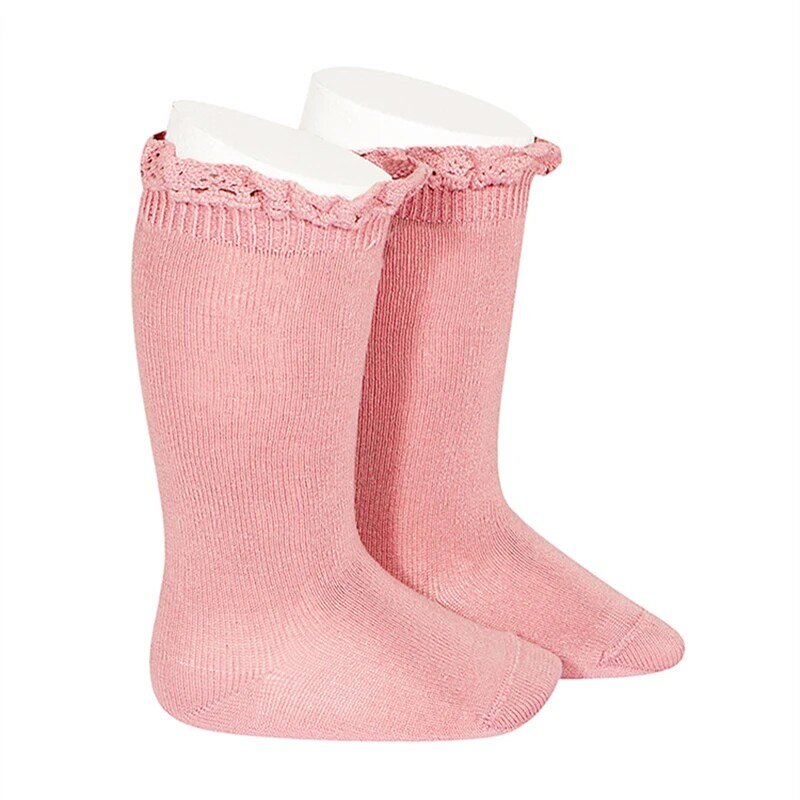 Chaussettes longues à volants pour bébés filles, en coton doux, pour enfants de 0 à 5 ans, nouvelle collection
