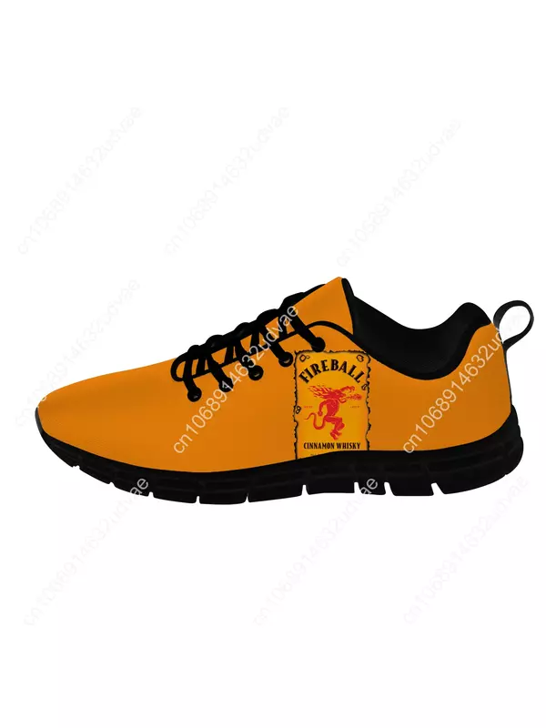Fireball Cinnamon Low Top Sneakers Whisky Mens Womens Teenager Casual Shoes Canvas Running Shoes 3D Printed Lightweight Shoe