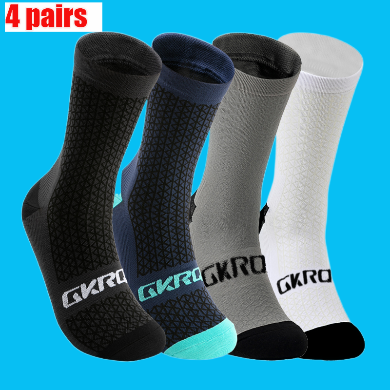 2024 Fashion 4 paia di calzini da ciclismo per la squadra calzini da bici sportivi professionali calzini da corsa di alta qualità calzini da basket uomo donna
