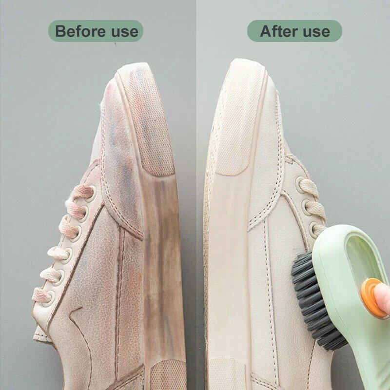 Multifunction Cleaning Shoe Brush Automatic Soap Liquid Adding Brush Soft-bristled Long Handle Clothes Brush Home Cleaning Tool
