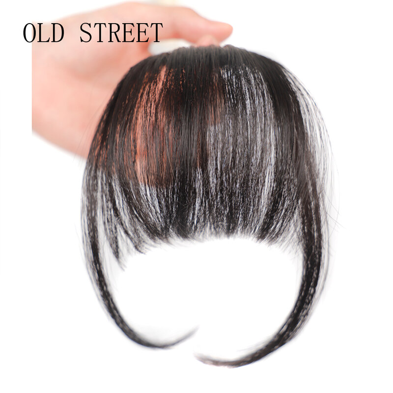 Synthetic Air Bangs Fake Blunt Short Hair Extension Natural Black Brown False Hairpiece For Women Girl Clip In Bang