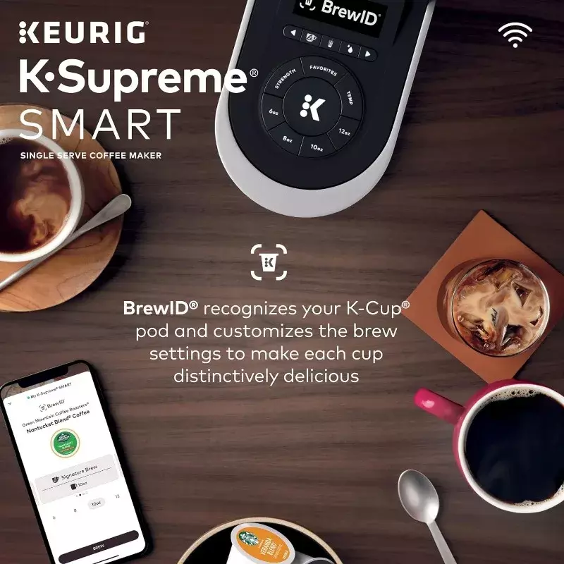 آلة صنع القهوة الذكية Keurig K-Supreme ، المشروبات السوداء ، تكنولوجيا التدفق المتعدد ، أحجام أكواب 6-12 أونصة
