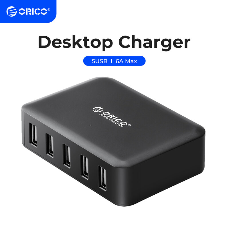 ORICO – Station de charge USB multi-ports, Station de charge, pour bureau, maison, iPhone, Samsung, Xiaomi, Huawei