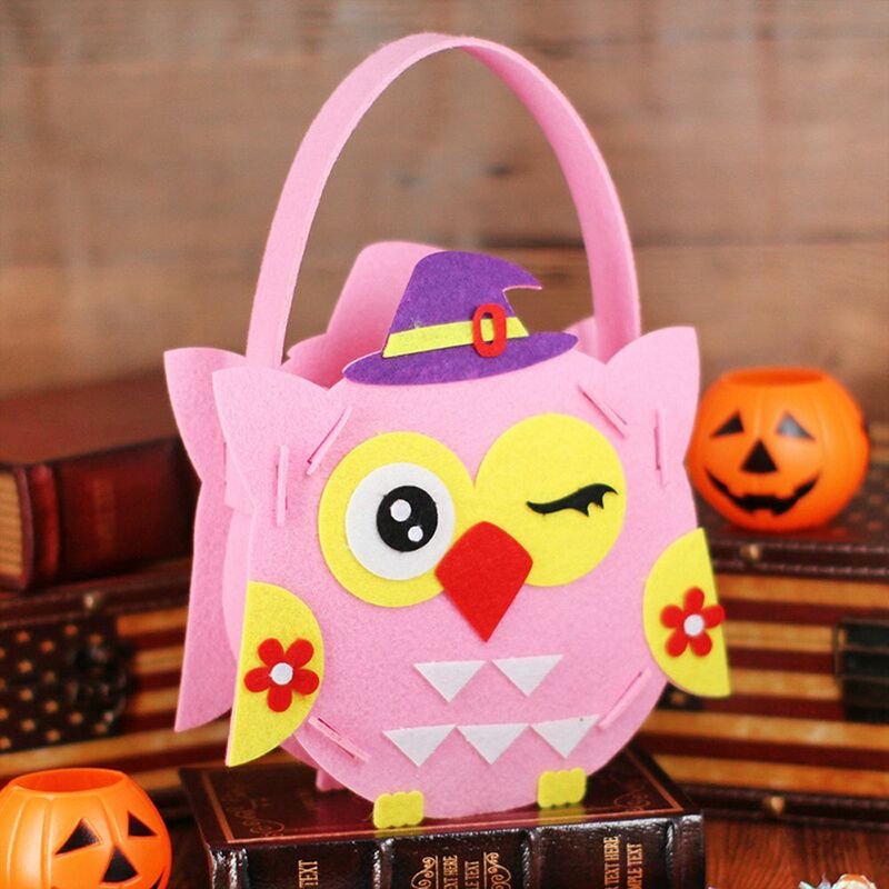 Halloween Decoration Trick Or Treat Tote Bag For Kids DIY Material Halloween Bag Gift Basket Halloween Candy Bag Storage Bucket