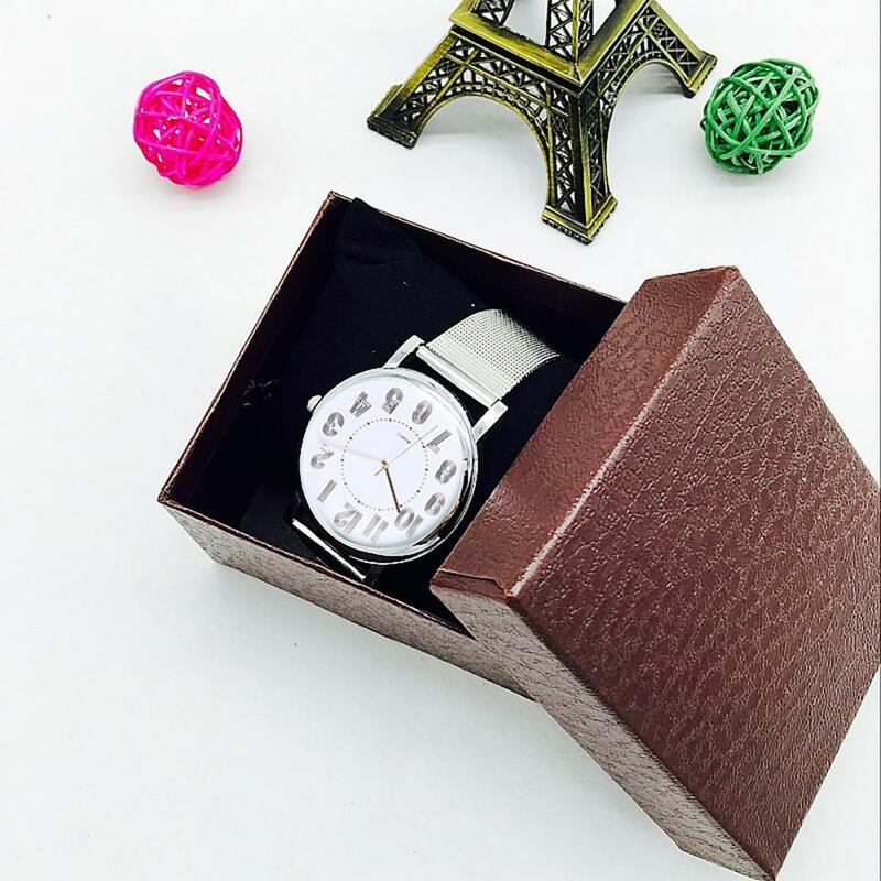 Venda quente! nova chegada do falso couro jóias relógios de pulso titular exibição caixa armazenamento organizador caso presente