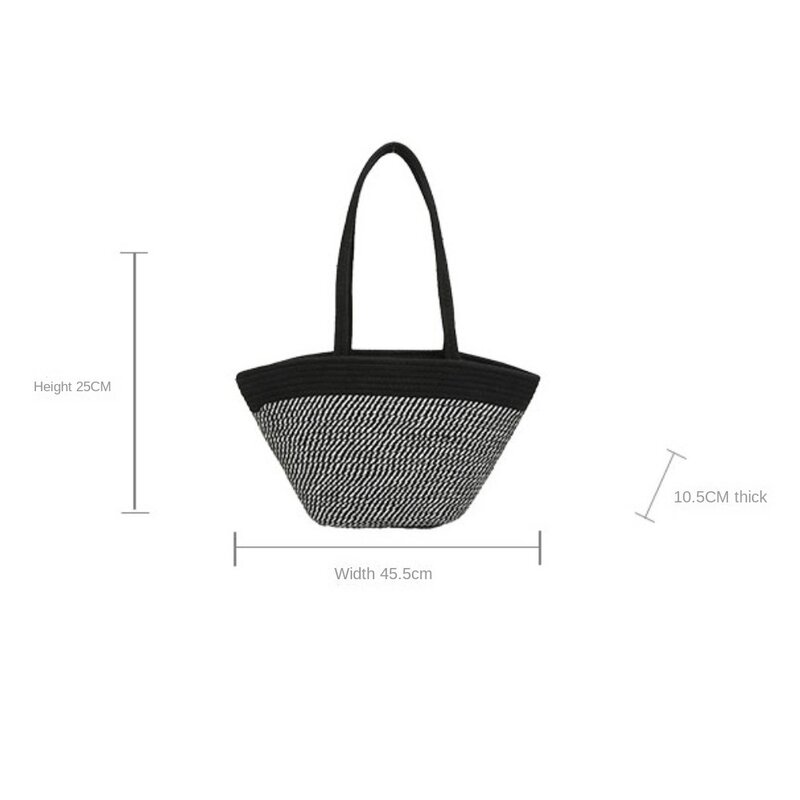 Palha Tecido Shoulder Bag, Trendy Casual Bucket Bag, grande capacidade, Sexy, venda quente