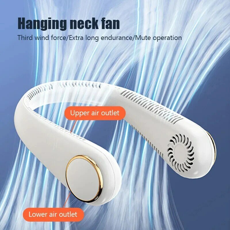 Blateless Hanging Neck Band Fan, Mini Cooler Fan para homens e mulheres