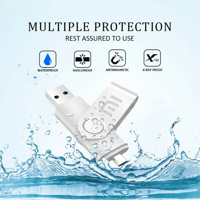 New Xiaomi 2TB USB 3.2 Flash Drives High Speed Transfer Metal Pendrive Type-C USB Interface Pendrive Flash Disk Waterproof Stick