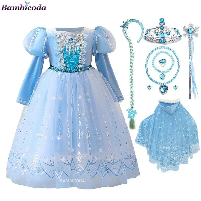2023 cosplay anime Girls Princess Dress Carnival Clothes Snow Queen Cosplay Halloween costume Party