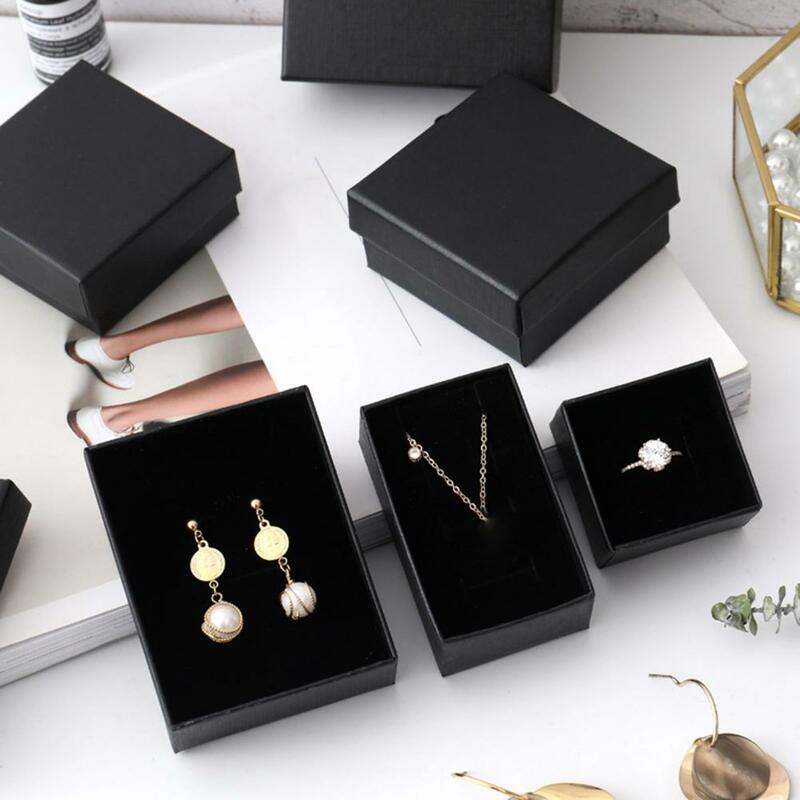 2 pezzi confezione regalo scatola di gioielli di carta scatola di gioielli braccialetto collana anello scatola di orecchini Kraft regali di nozze scatola di imballaggio organizzatore di gioielli
