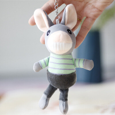 15CM Cute Cartoon Donkey Plush Toy Pendant Doll Kawaii Plush Animal Little Donkey Bag Pendant KeyChain Children's Small Gifts