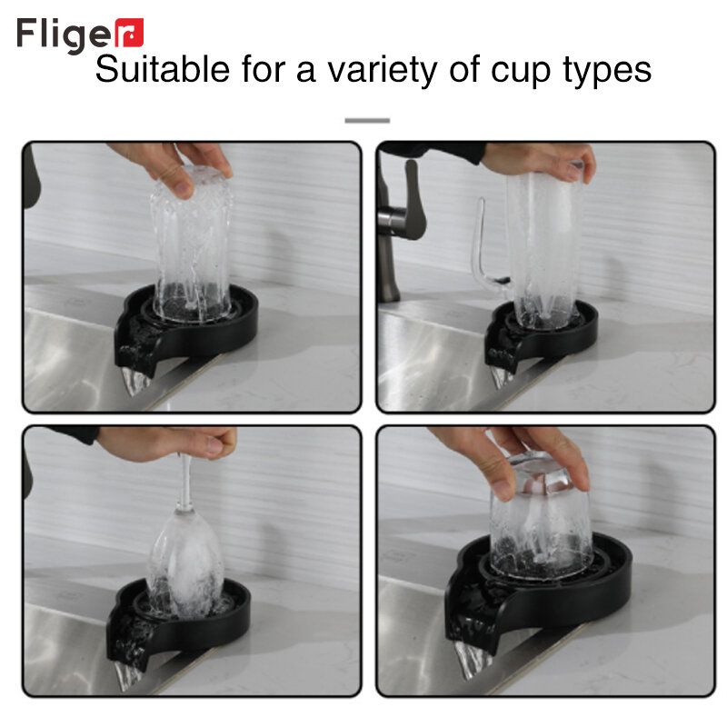 Kraan Glas Rinser Voor Thuis Sink Hoge Druk Automatische Cup Washer Bar Glas Koffie Pitcher Wassen Cups Tool Keuken Accessoires