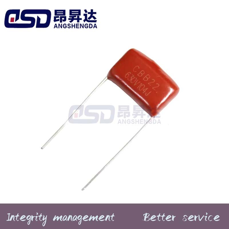 Thin film capacitor CBB22 630V104J 630V100NF 630V0.1UF pin pitch P15/P10mm