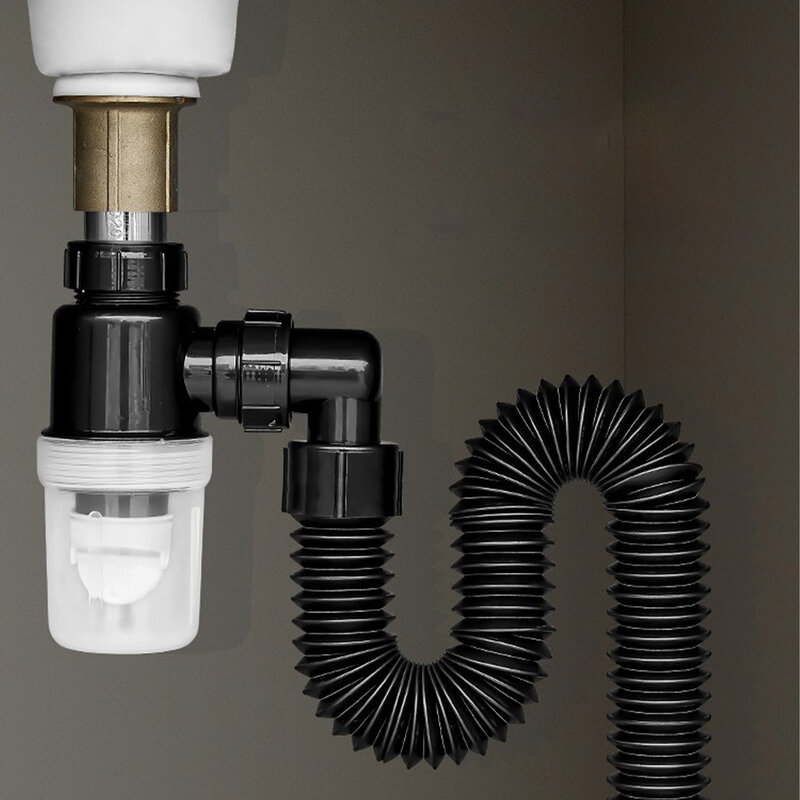Flexible Drain Pipe Sink Sewer Drain Pipe Tube Anti Odor Drain Hose Extension Tube For Kitchen Bathroom Vanity Restroom