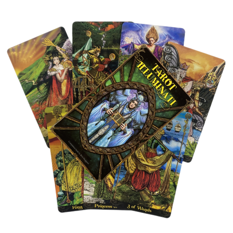 Cartas de Tarot Illuminati, baraja A 78, oráculo, visión en inglés, edición de adivinación, juegos de Borad