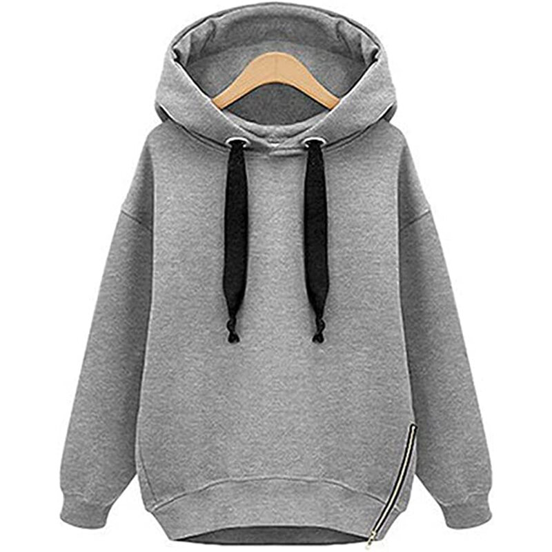 Women's Hooded Jacket Long Sleeve Thick Sweatshirt Tops Relaxed Fit Drawstring Hood Gifts for Birthday