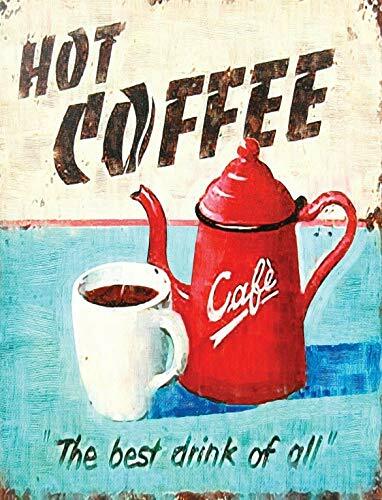 Najlepszy napój z gorącą kawą metalowy znak 8x2 Cal znaki blaszane dekoracyjne znaki i tabliczki