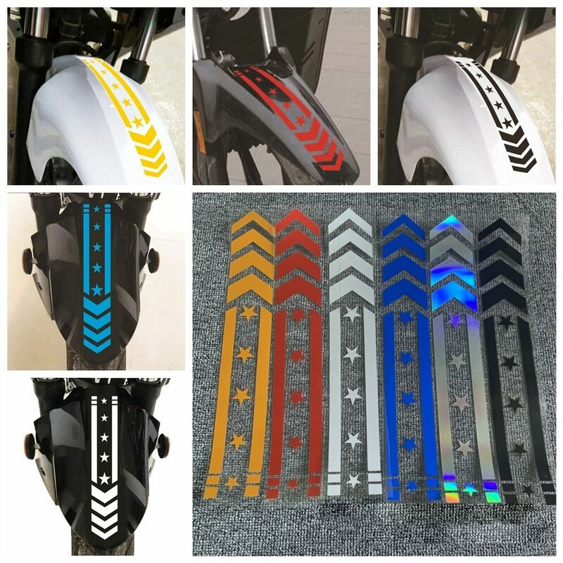 Decalcomanie parafango Star Arrow Stripes adesivi riflettenti per moto auto moto Scooter sicurezza guida avvertimento Refit accessori