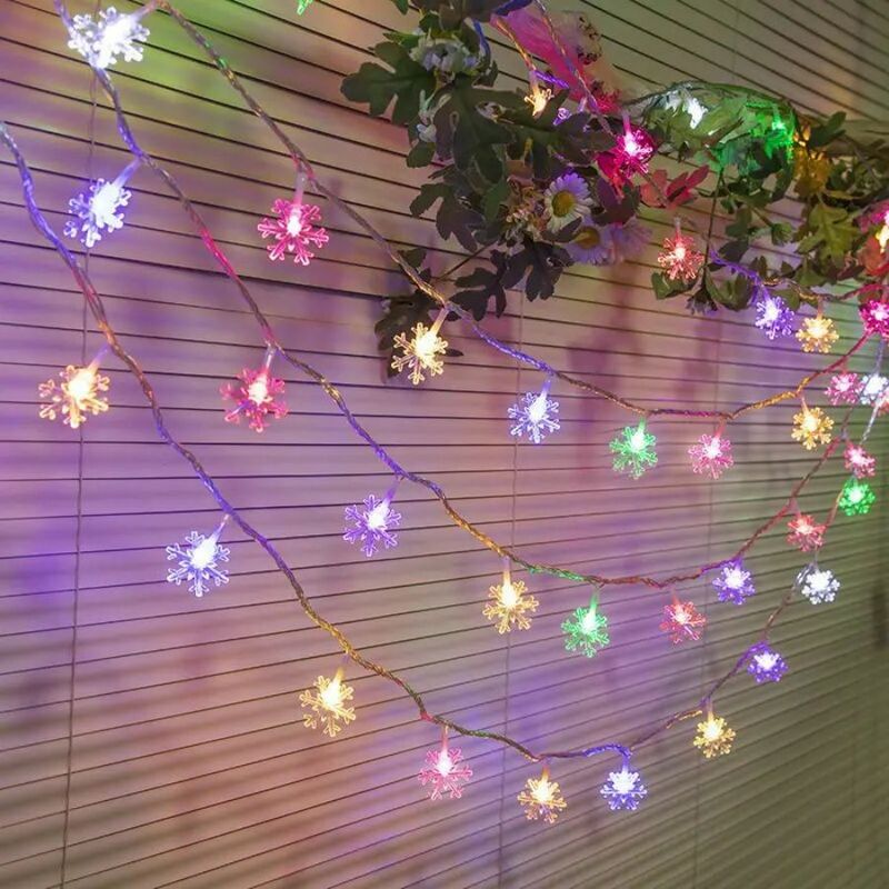 1pc LED Decorative Lights, Snowflake Lights String Lights, Flashing Light String Lights, Starry Sky Scene Arrangement