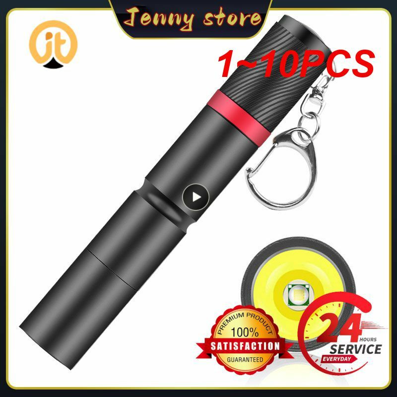 1~10PCS Portable Pen Light Keychain Mini Flashlight Pocket LED Pen Clip LED Flashlight Hand Light Use AAA Battery
