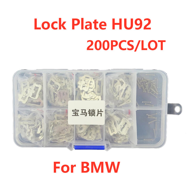 200 pçs/lote fechadura do carro reed hu92 placa 8 tipos cada 25pcs placa de bloqueio automático para bmw reparação kit acessórios serralheiro suprimentos