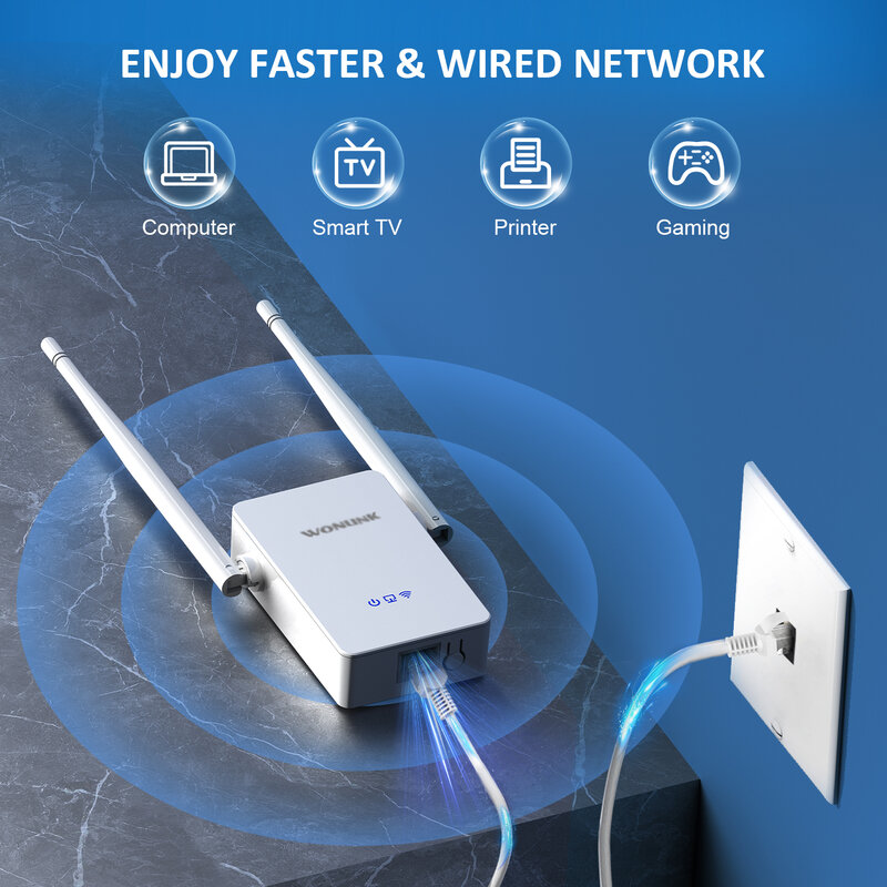 Ripetitore dell'amplificatore di segnale WiFi a lungo raggio 300Mbps Wireless Enhanced WPS estensione della gamma del Router di crittografia rapida con antenna wifi
