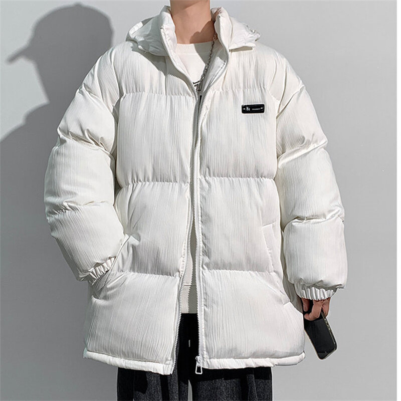 Mantel katun hangat pria, jaket katun bertudung serbaguna kasual dan tampan Musim Dingin 2023